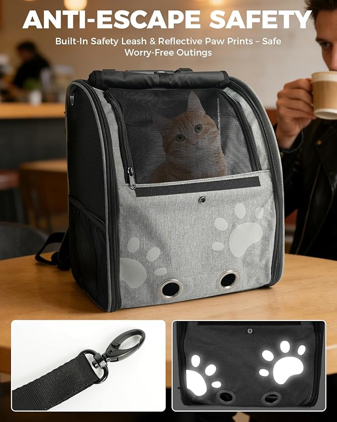 Cat Carrier Backpacks for Kitty Small Dog up to 15 lbs, Lightweight and - Image 5