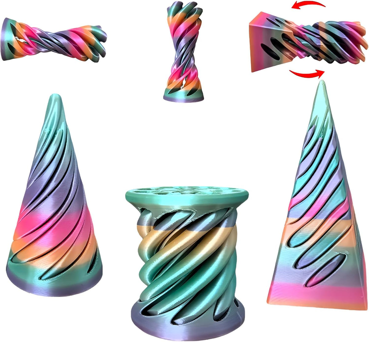 Christmas Stocking Stuffer 4 Packs Impossible Cone,Impossible Cones passthrough Impossible Pyramid for Relaxing,Spiral Fidget Toy passthrough Impossible Cone,Birthday for Adults & Kids