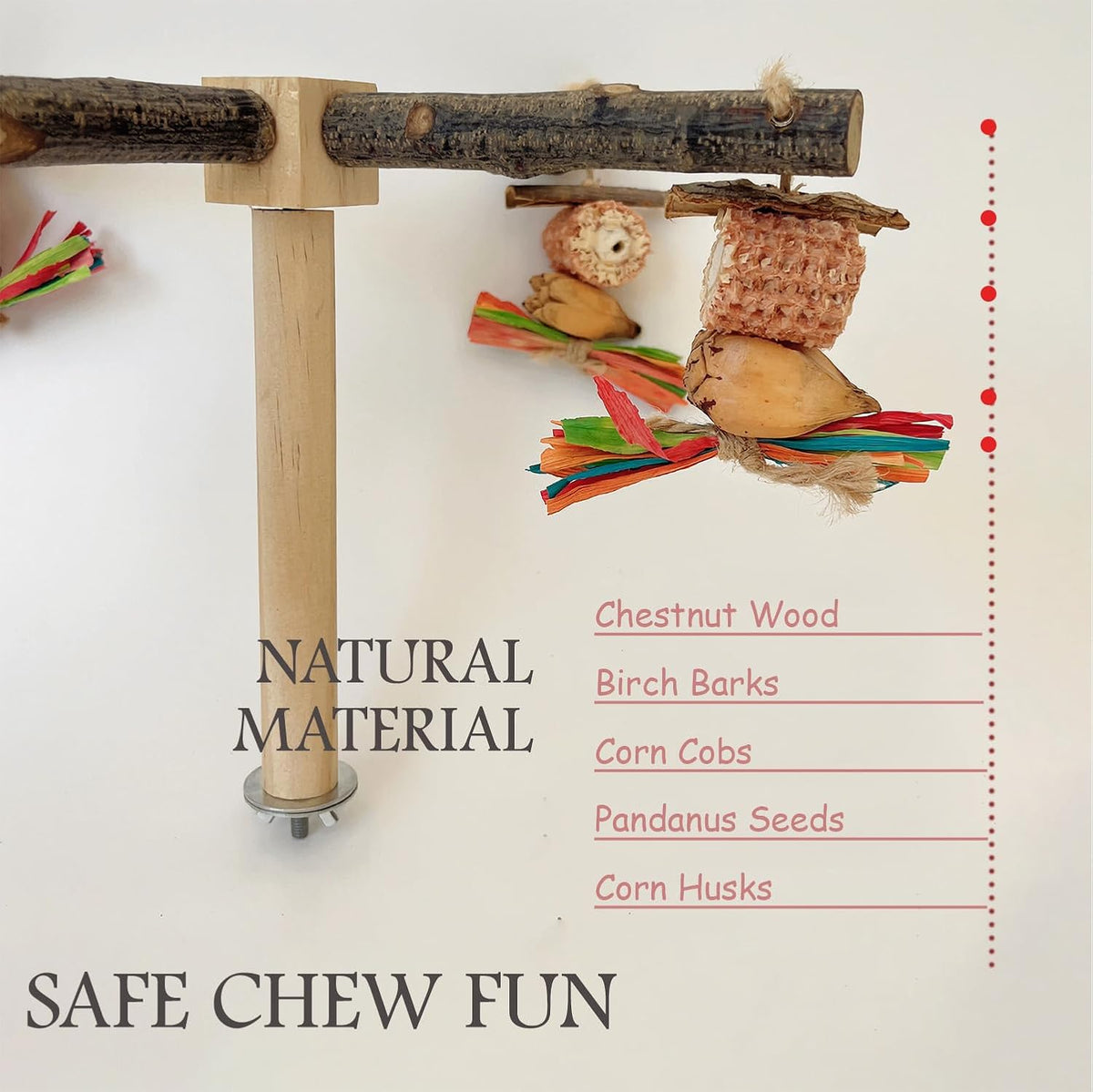 360° Rotating Bird Perch Toy for Small Birds, 1 Pack