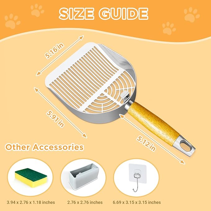 Cat Litter Scoop, Litter Scooper, Metal Cat Litter Scoop, Stainless Steel Cat - Image 2