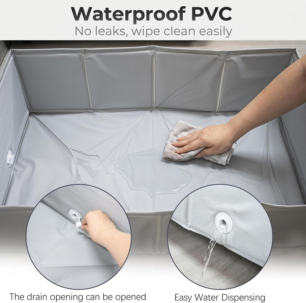 Small Animal Playpen, Thicken PVC Foldable & Waterproof Small Dog Pool