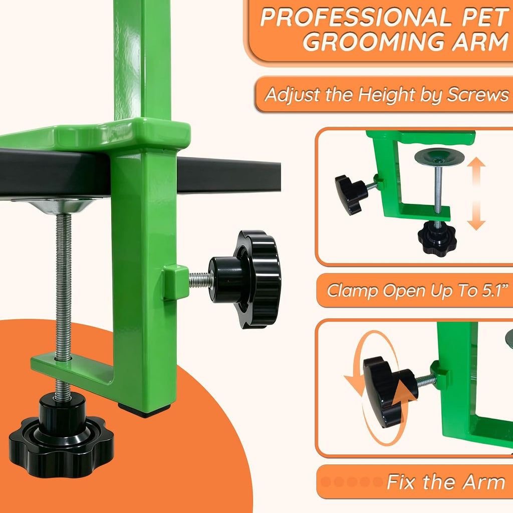 Iron Dog Grooming Arm with Clamp, Adjustable 25-47", Small/Medium
