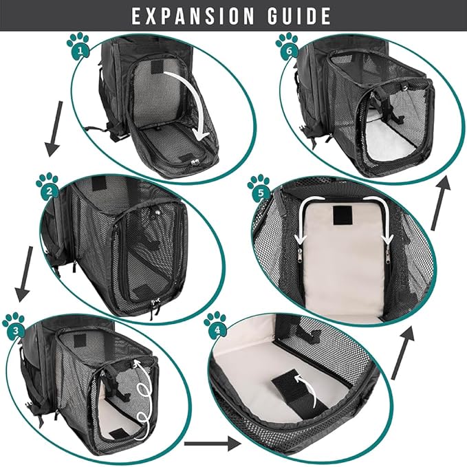 PetAmi Dog Cat Backpack Carrier, Expandable Pet Carrier Backpack - Image 3