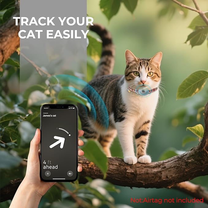 AirTag Cat Collar, Breakaway Cat Tracker Collar, Airtag Holder Compatible - Image 3