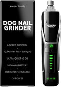 Quiet Dog Nail Grinder with LED Light, 6-Speed Pet Nail Trimmer