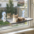 Renter Friendly Cat Shelves, Cat Window Perch Hammock Bed with 4 Suction Cups, Cordless Foldable Metal Frame & Reversible Cover, Indoor Window Hammock