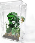 Acrylic Jumping Spider Enclosure Large 6”x6”x10” with Front Door, Arboreal Tarantula Enclosure, Praying Mantis Habitat for Spider, Mantis, Snail, Tarantula, Isopods, Beetles, Millipedes