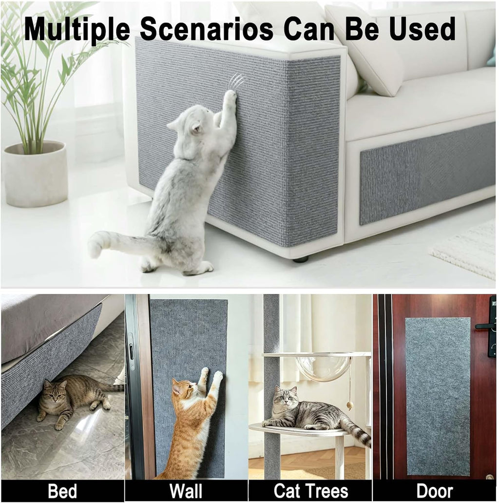 2Pcs Self-Adhesive Cat Scratch Couch Furniture Protector,LightGrey