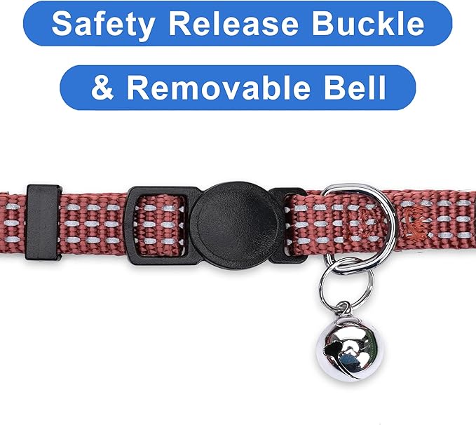 Pawtitas Reflective Brown Cat Collar - Image 3