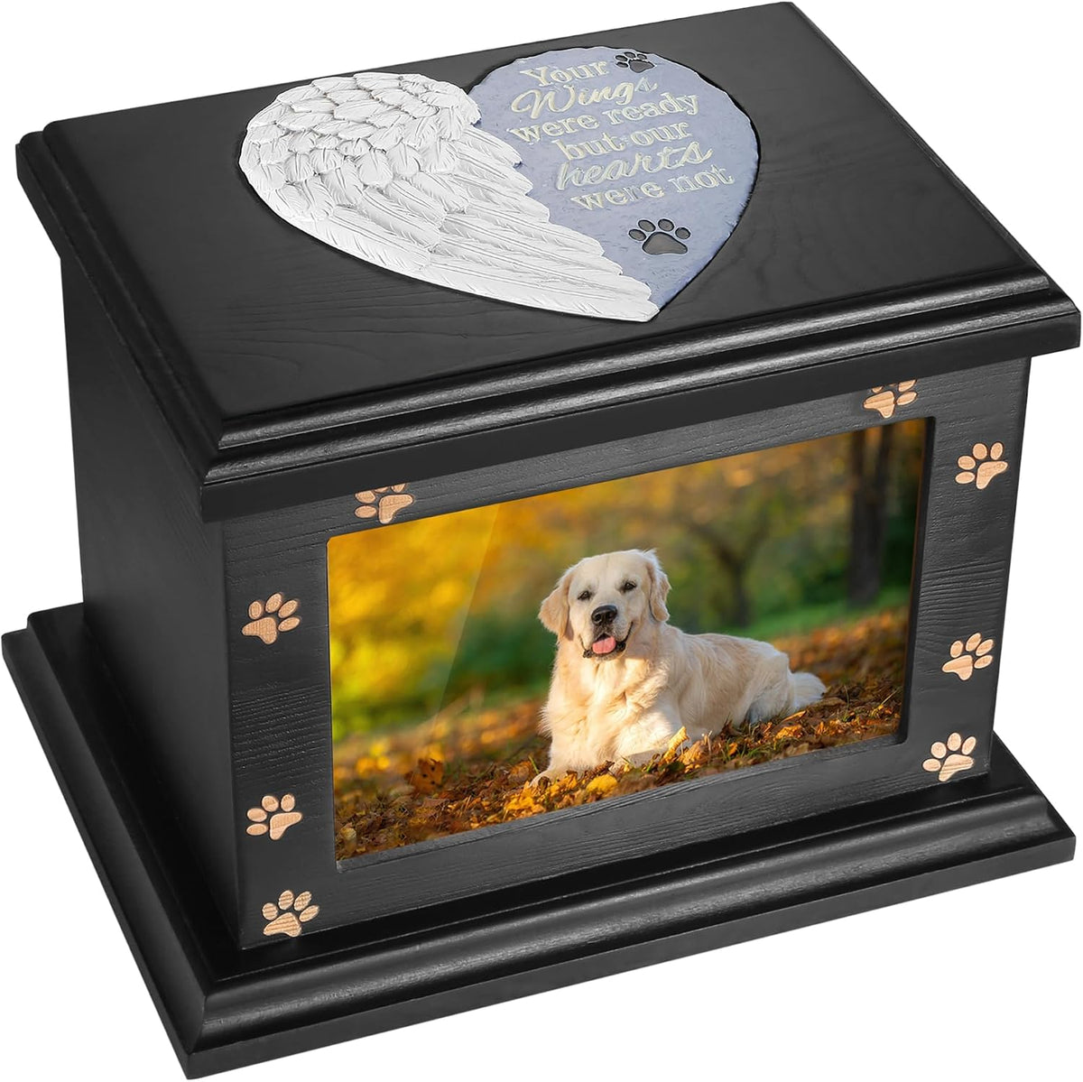 ADMLC Pet Memorial Urns for Dogs or Cats Ashes with Photo Frame