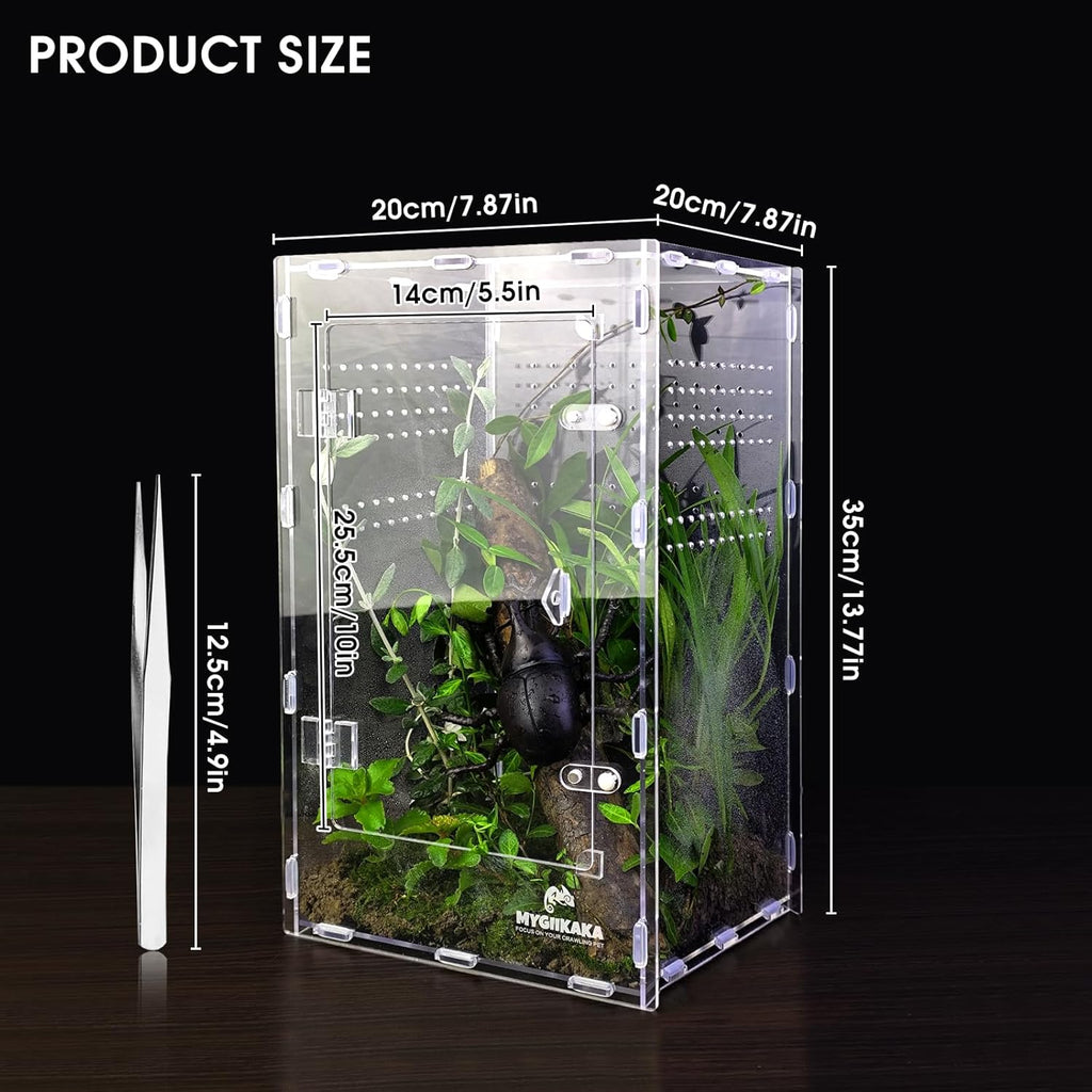 Acrylic Jumping Spider Enclosure - Insect Terrarium for Spiders, Mantises, Tarantulas & Frogs