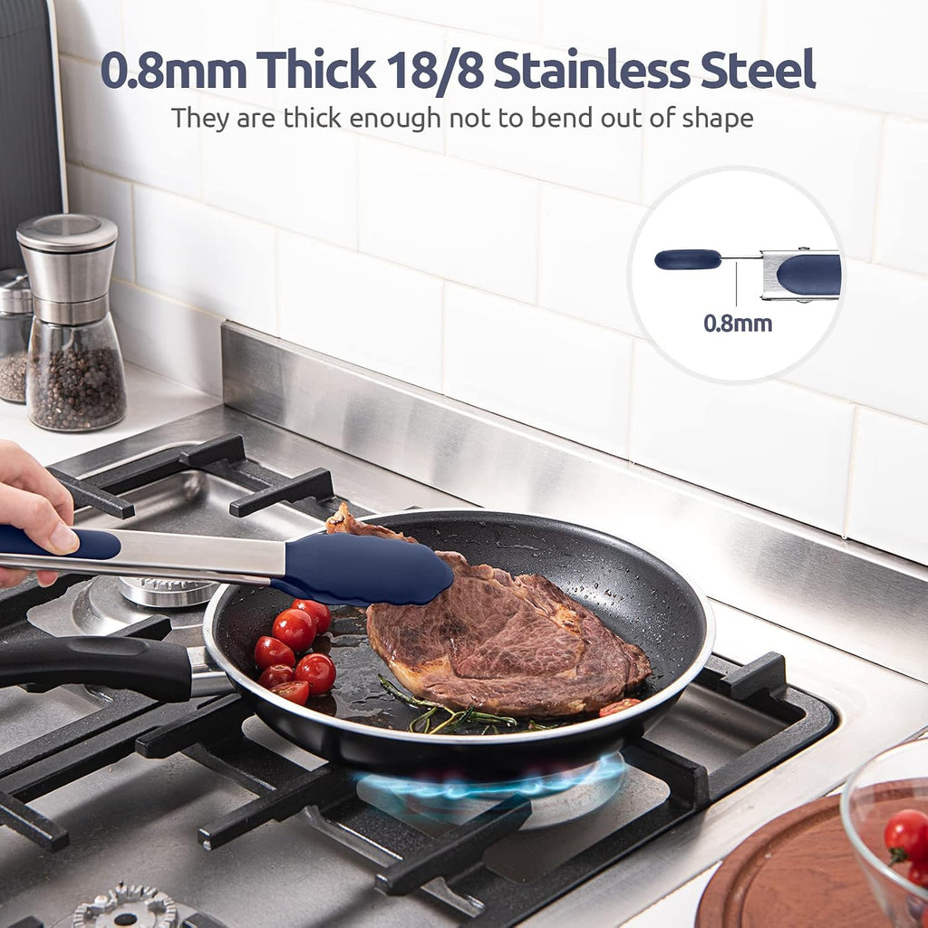 U-Taste Kitchen Tong for Cooking, 600¬∫F Heat-Resistant, 2Pcs/Midnight Blue
