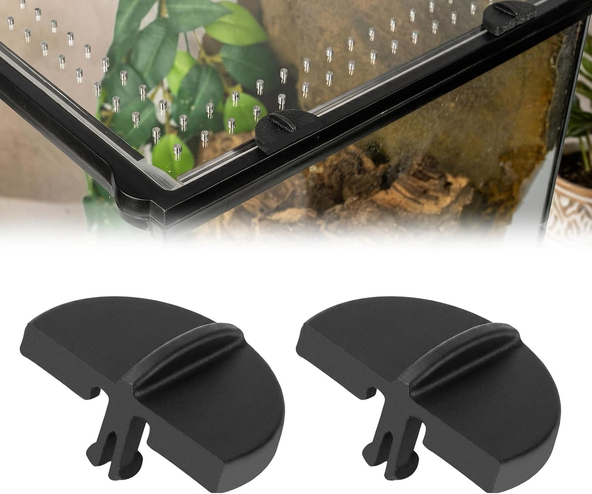 Enclosures Lid Clip Compatible with Exo Terra, for Terrariums and Animal Cages, Easy-Lock Frame Fastener(2Pcs)