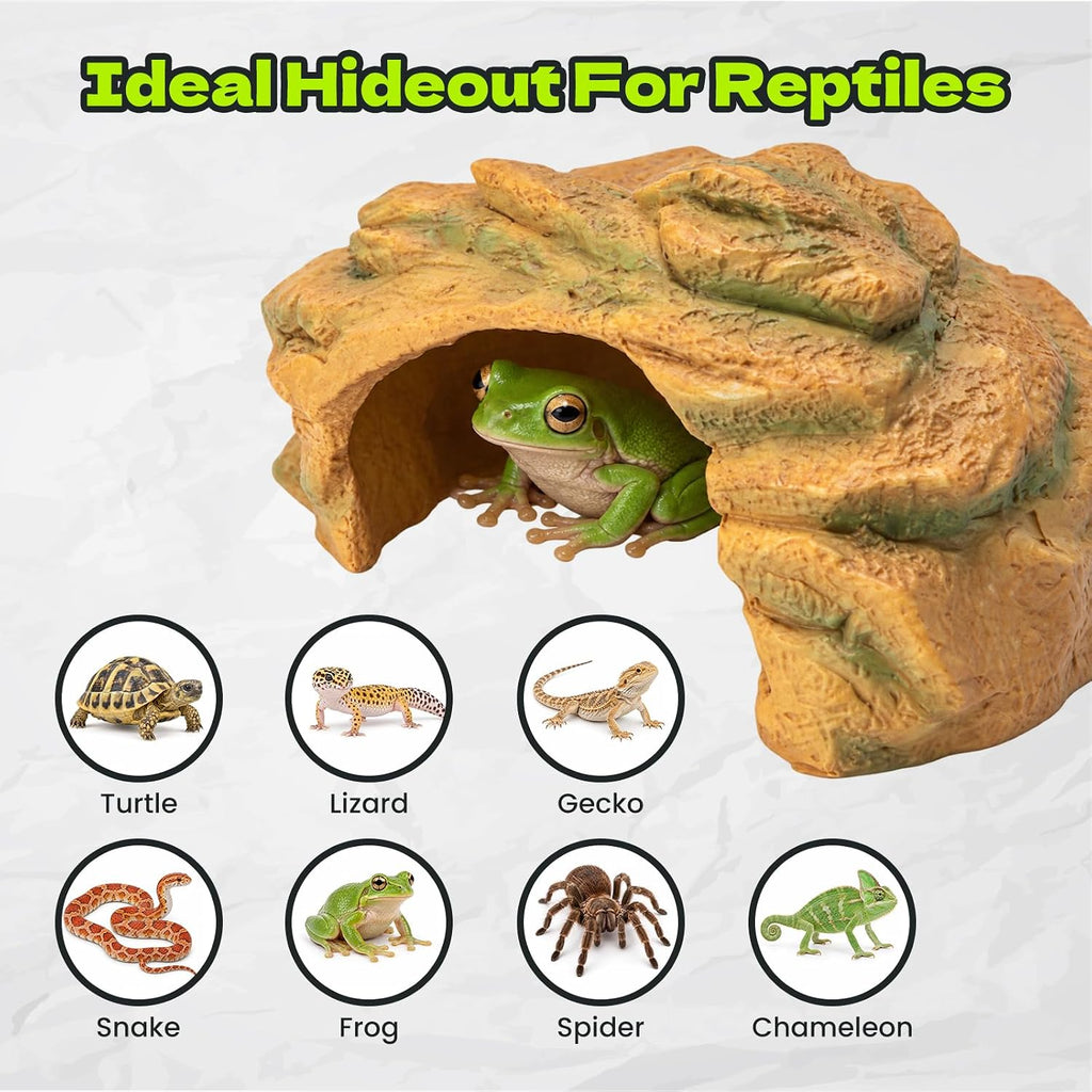 Terrarium Decor, Lizard Snake Reptile Hide, Reptile Hideout Cave