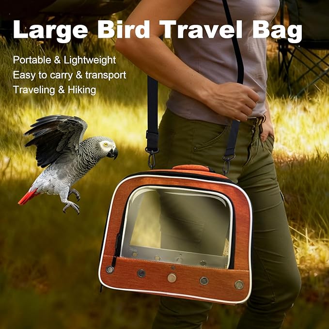 halinfer Large Bird Carrier Cage, Portable Bird Carrying Bag - Image 7