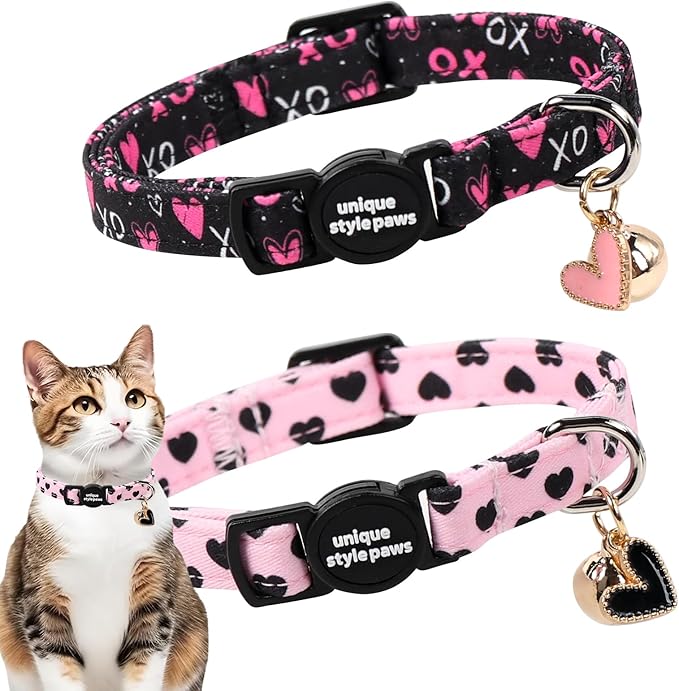 Unique style paws 2 Pack Valentine Kitten Collar Breakaway by Uniquestylepaws