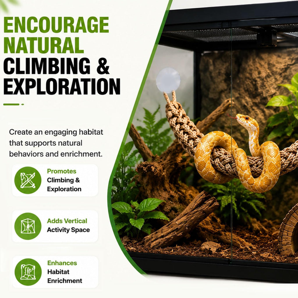 Ball Python Tank Accessories Snake Climbing Rope Reptile Enrichment Decor