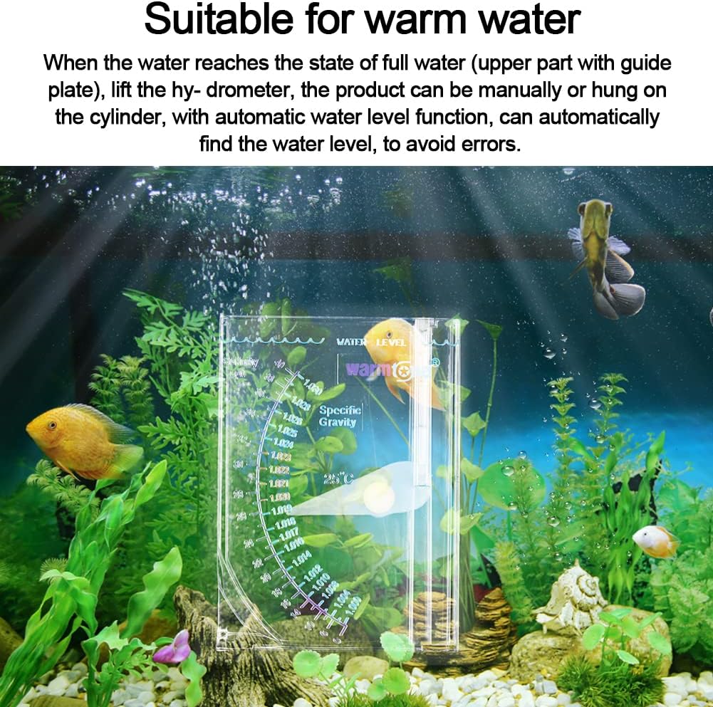 Abnaok Salinity Tester, Sea Specific Gravity Test for Fish Tank Pond Water Saltwater Freshwater, Accurate Automatic Hydrometer