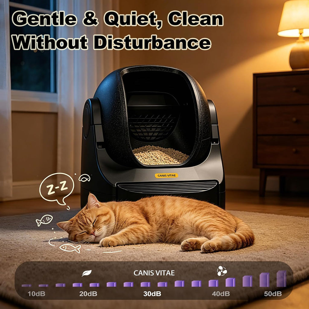 Automatic Litter Box - App-Controlled Self-Cleaning, Large Capacity, Suitable for Multiple Cats, Noise Reduction & Odor Control, Dual Safety Sensors, Comes with Waste Bags, Easy to Maintain