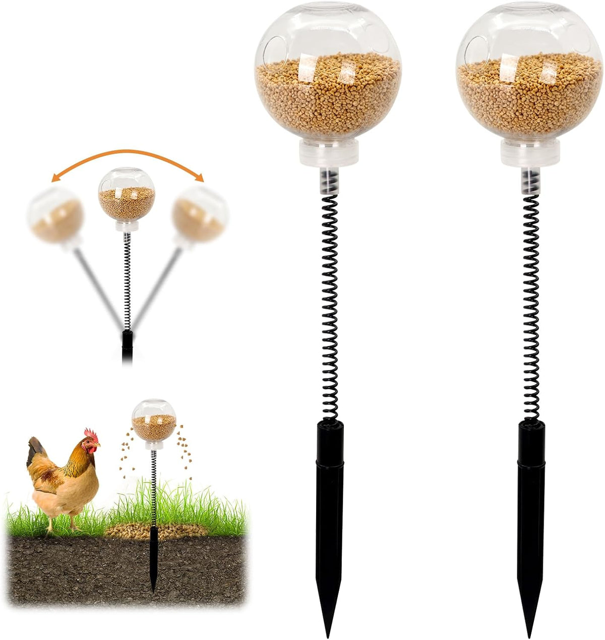 2 Pack Chicken Peck Toy, Interactive Slow Feed Release Toy for Foraging