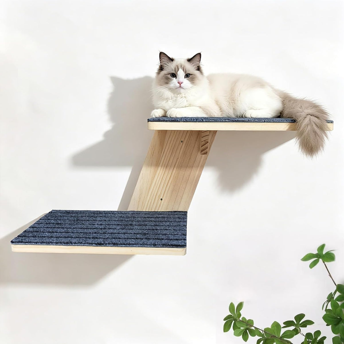 Cat Wall Shelves 2 Platform Kitten Tree Shape Wall-Mounted Floating Shelf