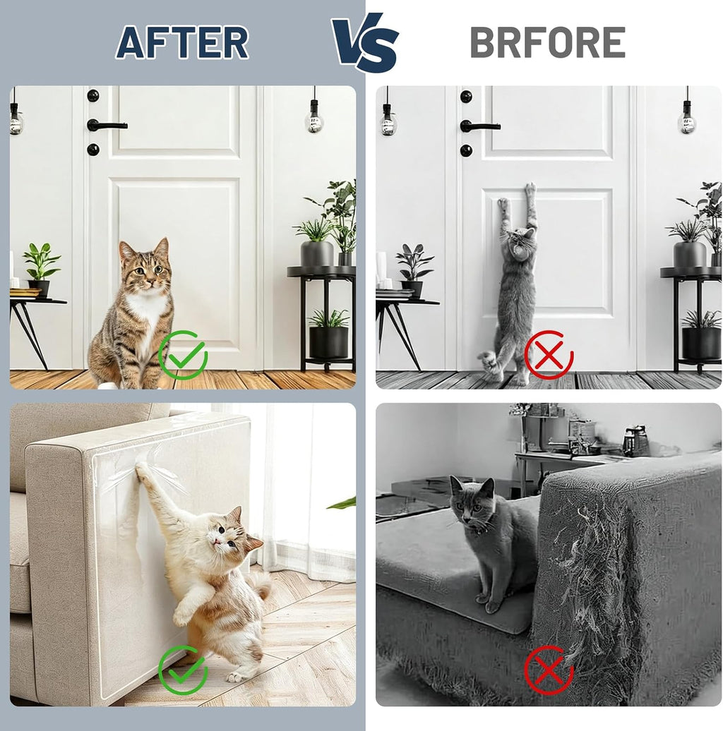 Anti Cat Scratch Furniture Protector, Single-Sided Sticky Couch Protector