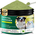 Dog Dental Powder for Teeth Cleaning Plaque & Bad Breath Off, Dental Powder for Dogs Teeth with Natural Herbal Blend & Postbiotics, Dog Teeth Cleaning Powder with Enzymes for Dogs & Cats (3.5oz)