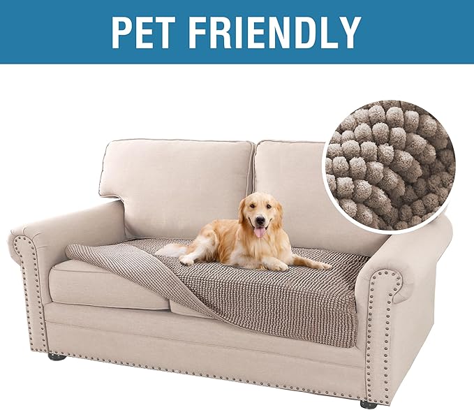 H.VERSAILTEX Plush Chenille Dog Bed Cover Thick Soft Loveseat Cover - Image 2