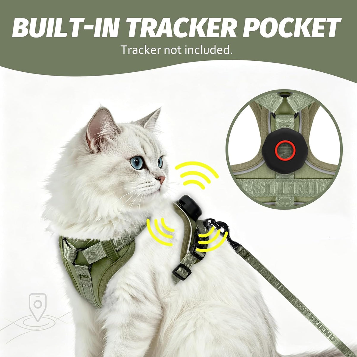 Cat Harness and Leash Set, Escape Proof Kitten Harness with Lead,Adjustable Reflective Soft Breathable Mesh Vest Harness with Jacquard Woven Straps for Small Kittens Cat Outdoor Walking, Green S