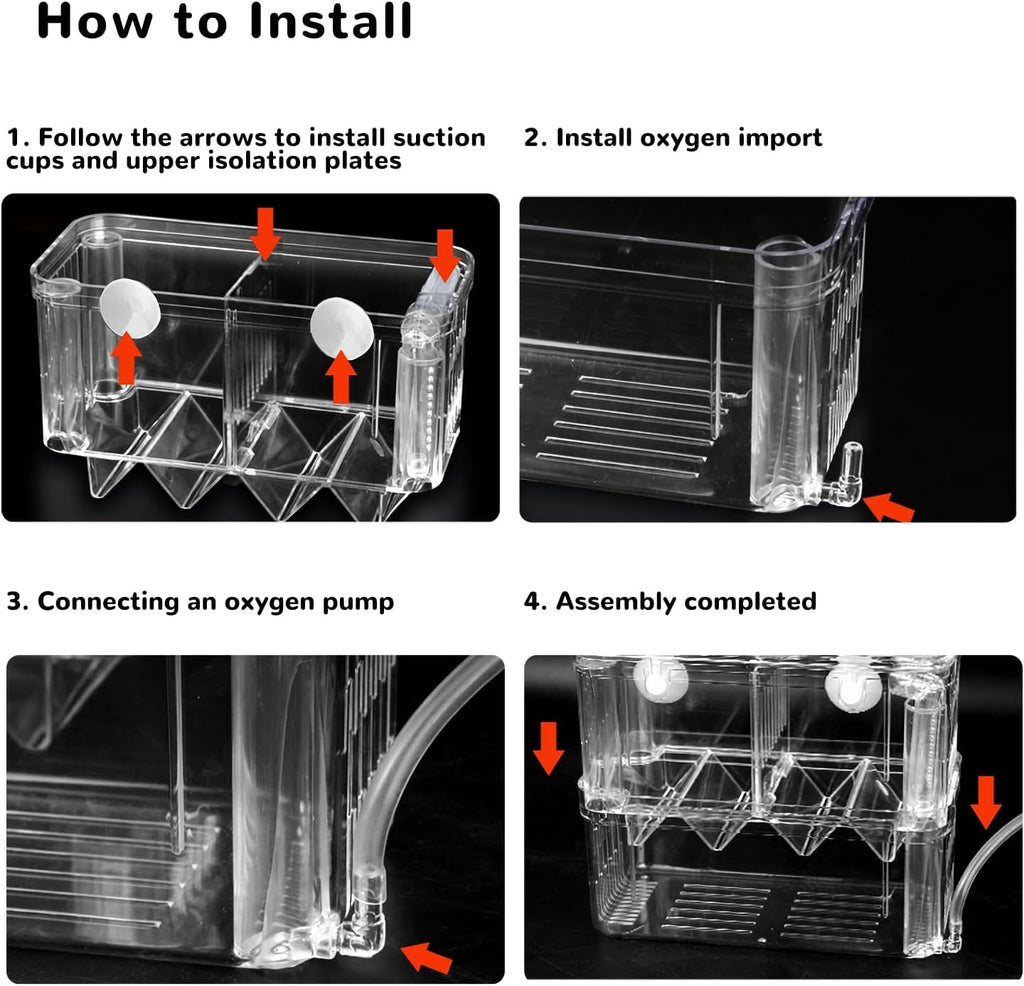 Mipukbay Medium Aquarium Isolation Breeding Box, Acrylic Transparent Aquarium Breeder Box for Fish Fry Hatching, Shrimp Breeding, Betta, Guppy, Killifish, Clownfish, Suitable for 5-40 Gallon Tanks