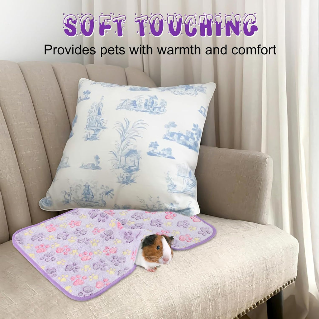 YUEPET 3 Pack Waterproof Guinea Pig Blankets, Fleece Cage Liners, M