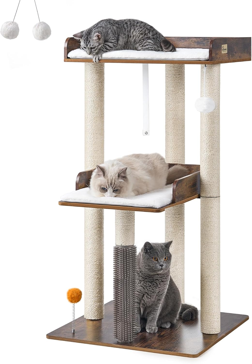 FourFurPets Modern Cat Tree for Indoor Cats Large Adult, Large Platforms