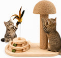 Kitten Scratching Post for Indoor Cats with 2-Level Ball Track