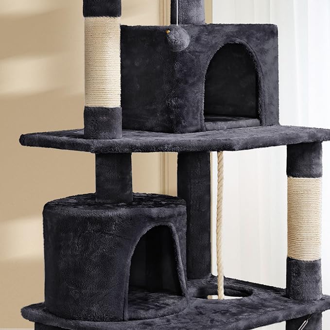 Topeakmart 62.2 inches Cat Tree, Cat Tower w/Double Condos, Scratching Posts & - Image 3