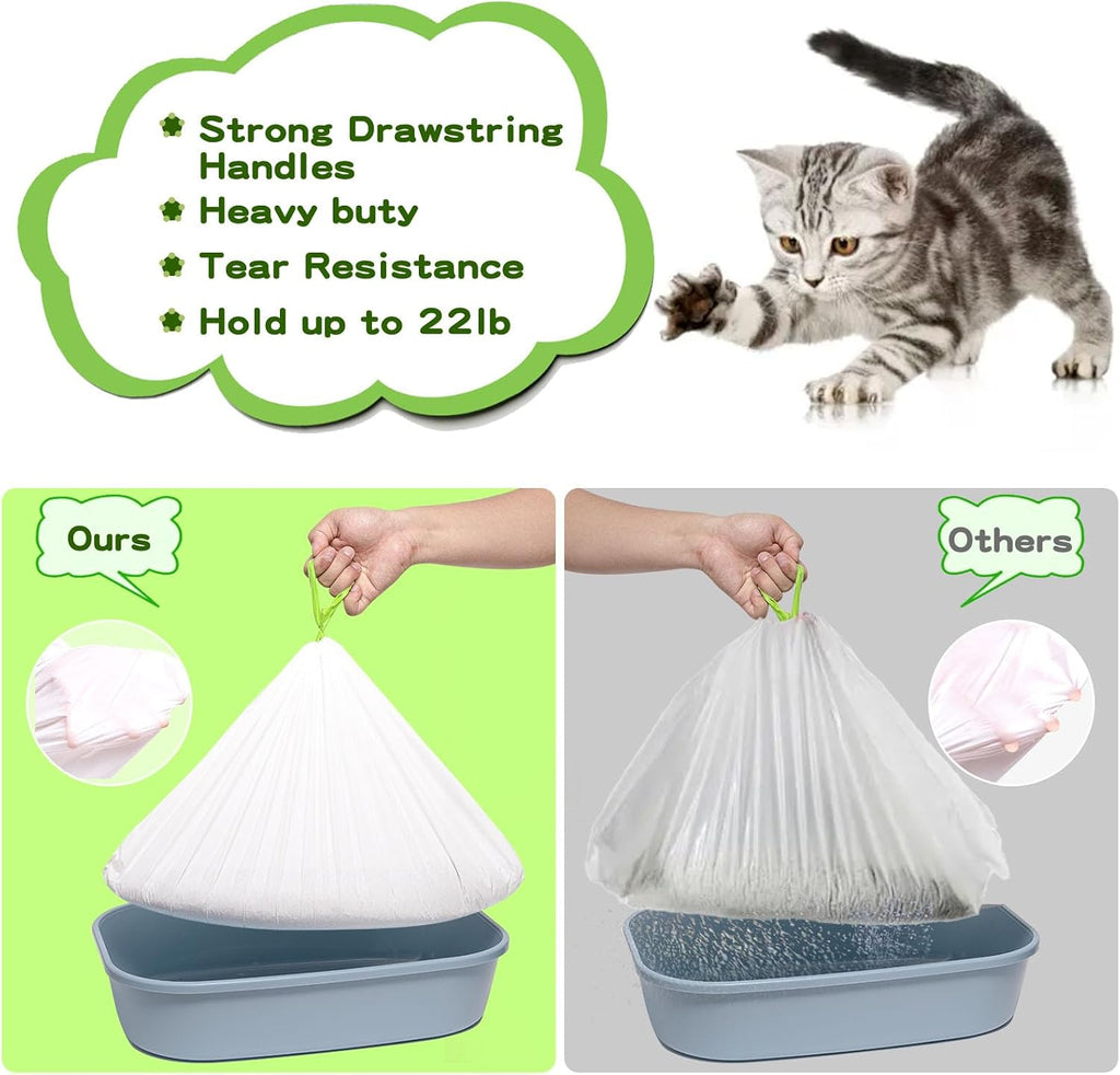 Litter Box Liners Large, Jumbo Drawstring Cat Litter Bags, Extra Thick Litter Pan Liners Heavy Duty, 36"x16",30 Count