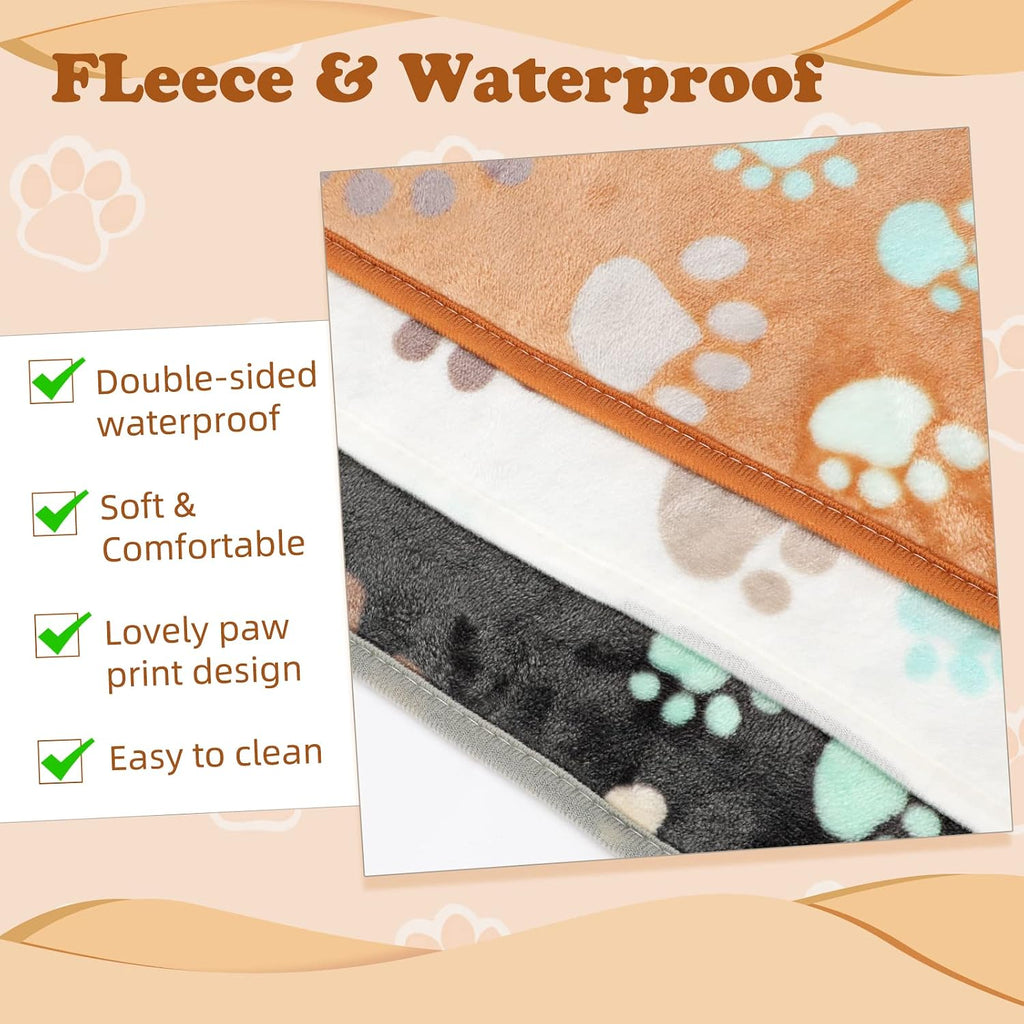 YUEPET Guinea Pig Blankets 3 Pack, Waterproof-Backed Fleece Liners, S