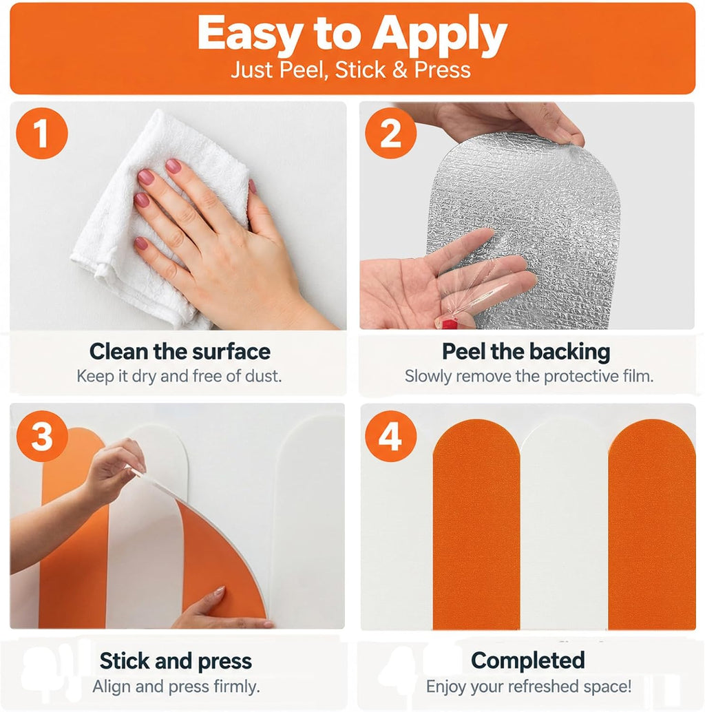 Couch Cat Scratch Protector, Adhesive Cat Scratching Pads, Corner Cat Scratchers, Door Scratch Pads, Protect Walls & Furniture from Cat Claws - 9-Pack, 23.6 x 5.9 Inches, Orange, White & Yellow