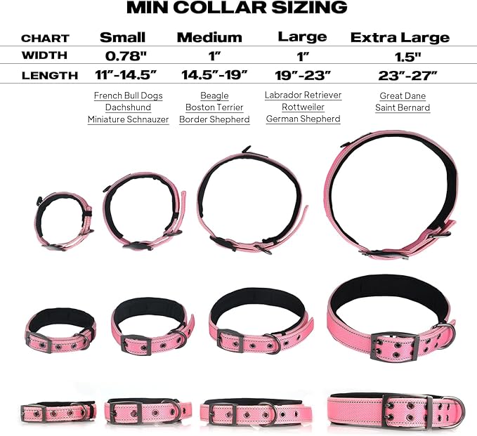 PetiFine Dog Collar for Large Dogs, Neoprene Padded and Adjustable, Reflective - Image 5