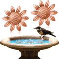 4 Pcs Bird Bath Copper Disk, Sunflower, Red Copper