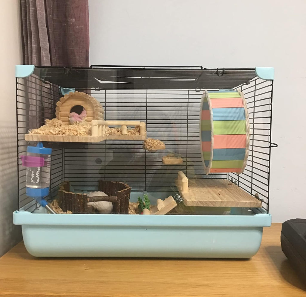 Wooden Platform with Ladder, Pet Activity Structure, Bird, Chinchilla, Guinea Pig, Hamster, Rat Cage Accessories