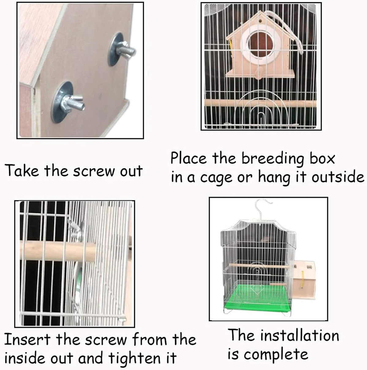 kathson Parakeet Nesting Box,Bird Nest House,Parrots Breeding Mating Hut,Cockatiel Nesting Box for Budgie,Lovebirds,Conure,Canary,Finch and Small Medium Birds (L: 7.87 * 7.08 * 5.9 inch)