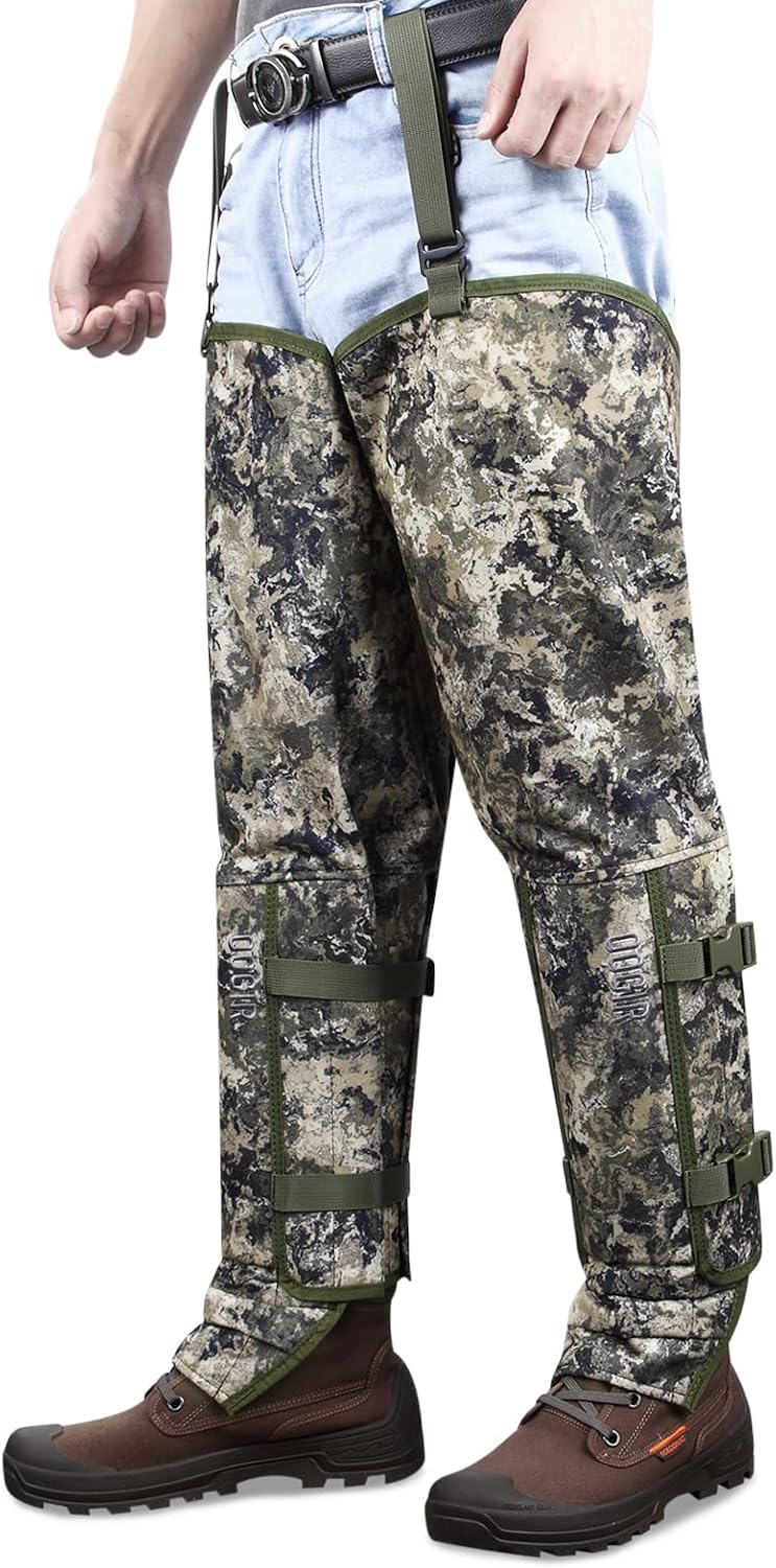 skiguard Snake Gaiter Chaps for Hunting: Snake Bite Protection for Ankle to Thigh Snake Chap, Waterproof Snake Gaiter for Men