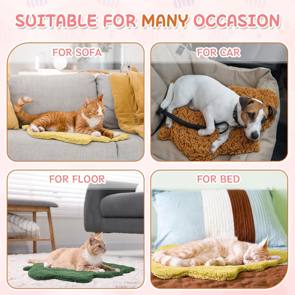3Pack Self Warming Pet Bed Leaf Pad, Mixed Colors, Small-16 x20