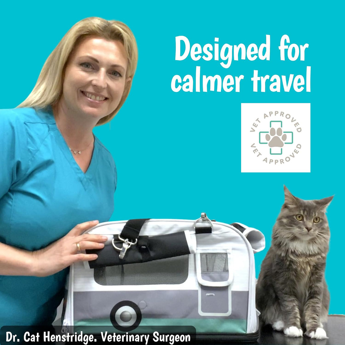 Soft-Sided Airline Approved Cat Carrier with Expandable Hideaway | Escape-Proof SBS Self-Locking Zippers | 22 lb Capacity | Vet Approved | Top & Side Entry | 17×11×11 in