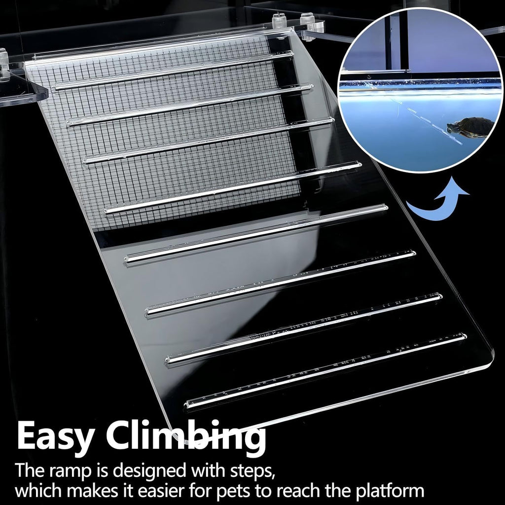 Dual Ramp Turtle Basking Platform for 16-24in Wide 125/150/180 Gallon Tank