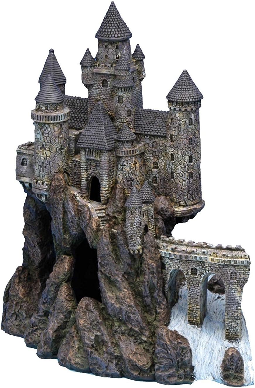 Penn-Plax Age-of-Magic Enchanted Castle Aquarium Decoration – Safe for Freshwater and Saltwater Fish Tanks – Medium