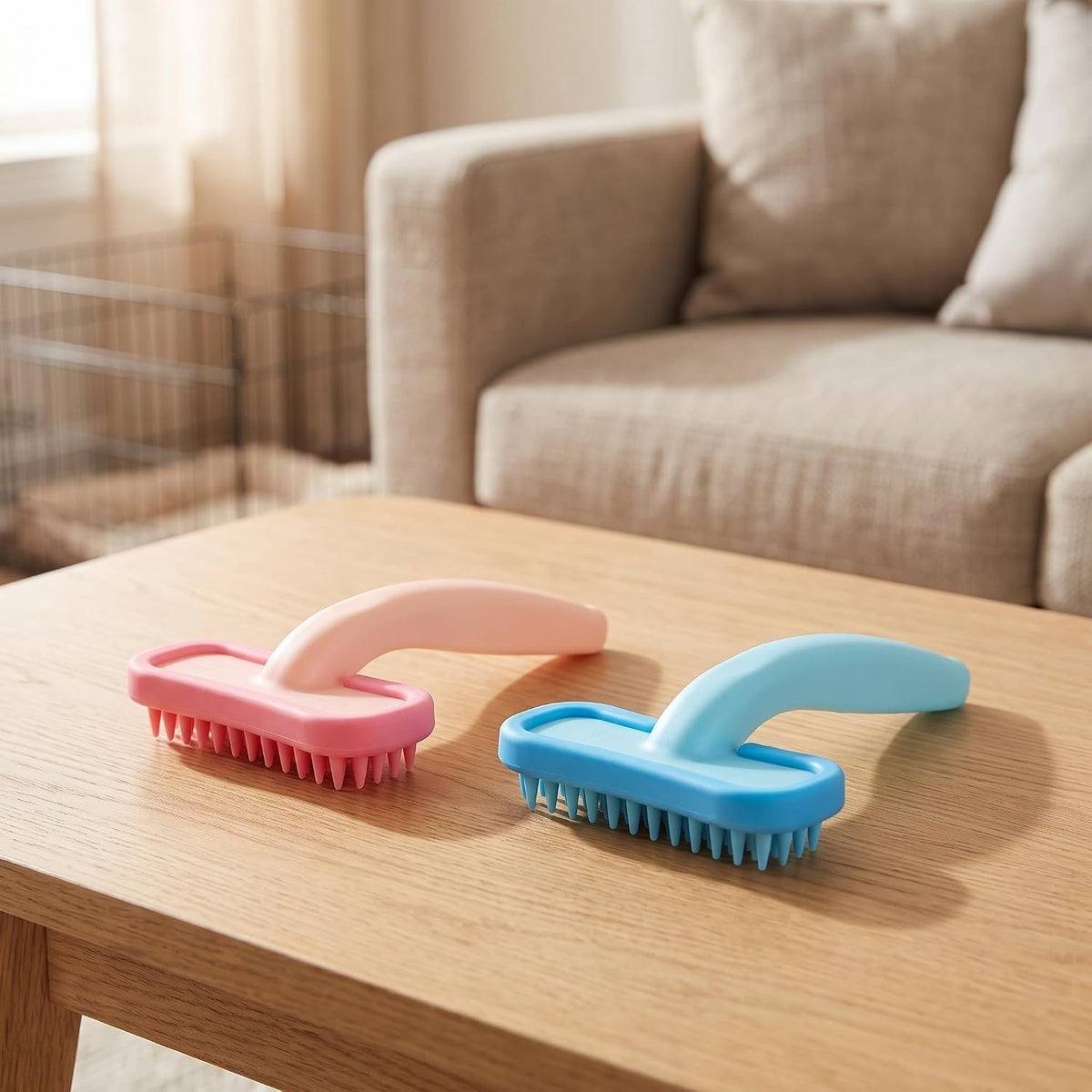 2PCS Rabbit Grooming Brush, Soft Silicone Massage Comb for Small Animals