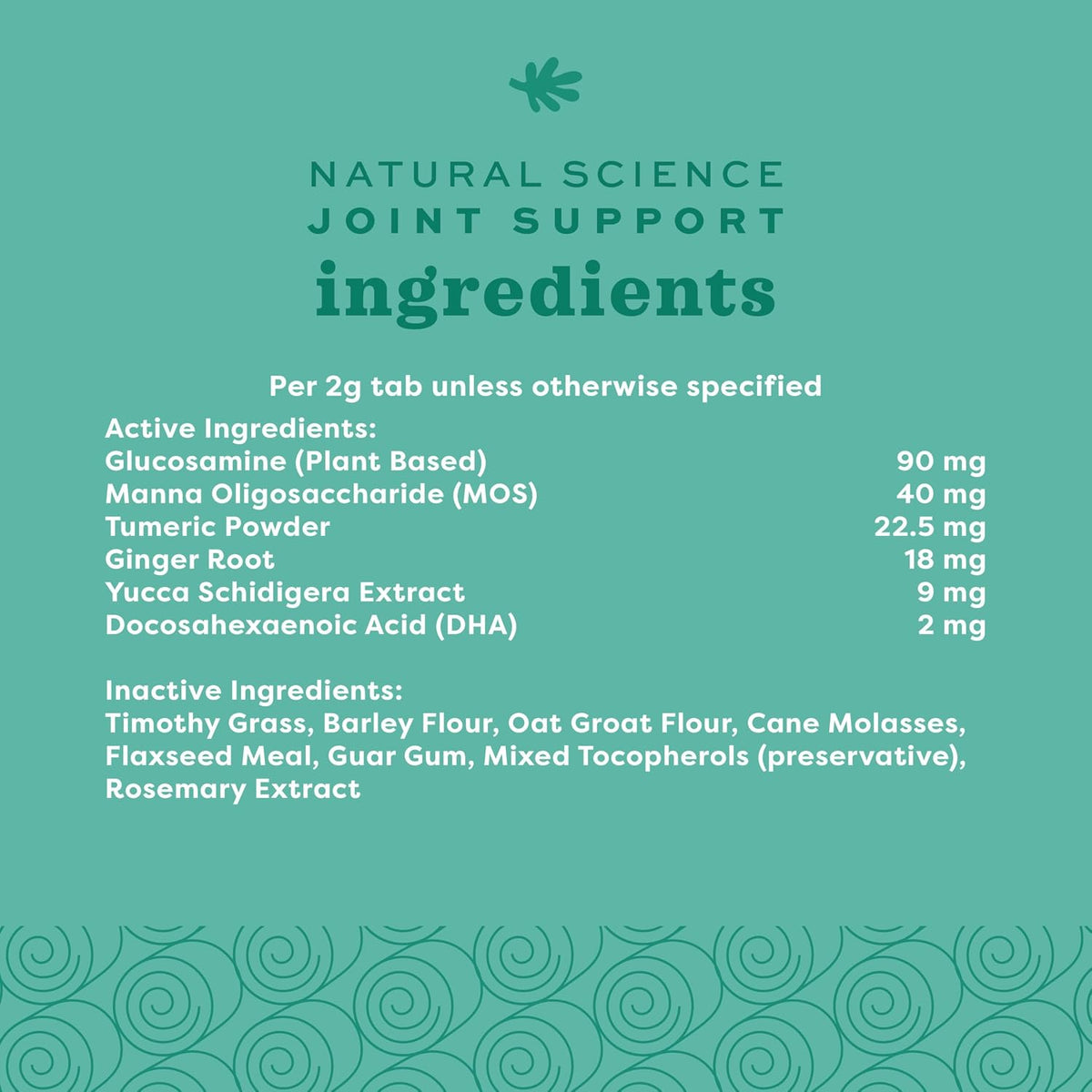 Oxbow Natural Science Joint Support,Anti Inflammatory Supplement for Rabbit & Guinea Pig,Oxbow Timothy Hay,Made with Glucosamine,Turmeric,& Yucca,Made in USA,4.2 oz Bag,(Pack of 2)