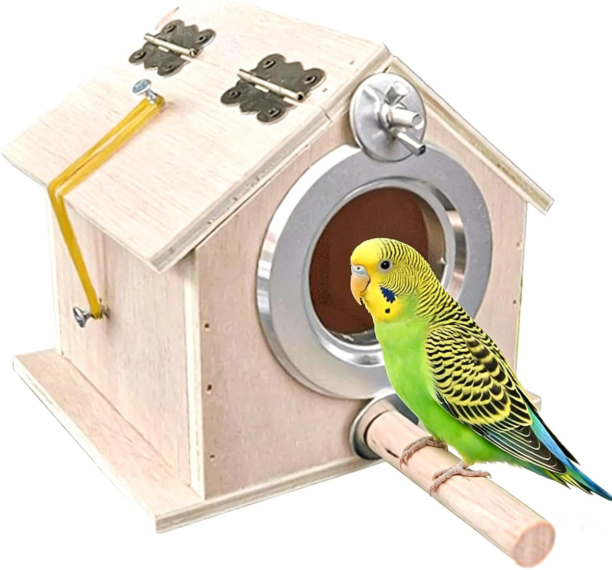 kathson Parakeet Nesting Box,Bird Nest House,Parrots Breeding Mating Hut,Cockatiel Nesting Box for Budgie,Lovebirds,Conure,Canary,Finch and Small Medium Birds (L: 7.87 * 7.08 * 5.9 inch)