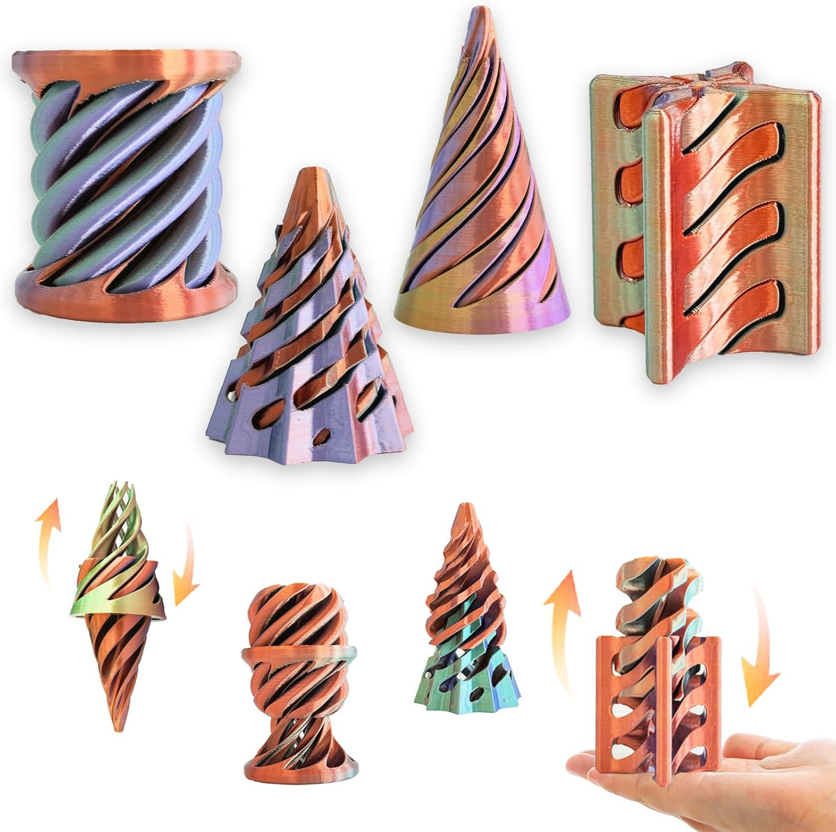 Valentines Day Gift for Kids 3 Packs Impossible Cone,Impossible Cones passthrough Impossible Pyramid for Relaxing,Spiral Fidget Toy passthrough Impossible Cone,Birthday for Adults & Kids